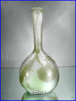 1900/10 Émile Gallé Nancy Vase Soliflore En Pte De Verre Gravé Art Nouveau