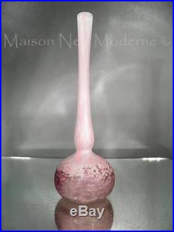 1910/20 DAUM NANCY VASE SOLIFLORE MINIATURE EN PTE DE VERRE ART NOUVEAU