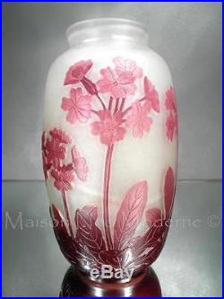 1910/20 Émile Gallé Nancy Joli Petit Vase En Pte De Verre Gravé Art Nouveau