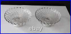 2 coupes montées en cristal de baccarat modèle bambou signée