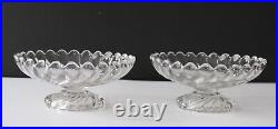 2 coupes montées en cristal de baccarat modèle bambou signée