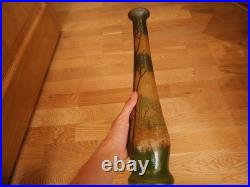 2 grand vase en verre peint émaillé Legras foret arbre automne art déco 2 grand vase en verre peint émaillé Legras foret arbre automne art déco