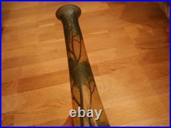 2 grand vase en verre peint émaillé Legras foret arbre automne art déco 2 grand vase en verre peint émaillé Legras foret arbre automne art déco