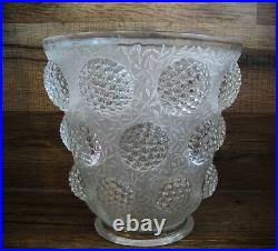 3438 verlys vase art deco les cabochons vase en verre préssé moulé 3438 verlys vase art deco les cabochons vase en verre préssé moulé