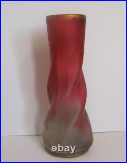 3455 vase en verre legras ancien peint main