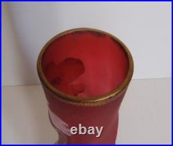 3455 vase en verre legras ancien peint main