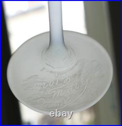 5 verres pâte de verre gravé acide fleurs Art Nouveau Croismare Era Daum gallé
