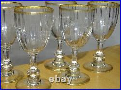 6 ANCIENS VERRES A APERITIF VERRE SOUFFLER SERVICE BORD PEIGNER OR ht 11,5 cm