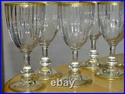 6 ANCIENS VERRES A APERITIF VERRE SOUFFLER SERVICE BORD PEIGNER OR ht 11,5 cm