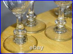 6 ANCIENS VERRES A APERITIF VERRE SOUFFLER SERVICE BORD PEIGNER OR ht 11,5 cm