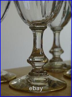 6 ANCIENS VERRES A APERITIF VERRE SOUFFLER SERVICE BORD PEIGNER OR ht 11,5 cm