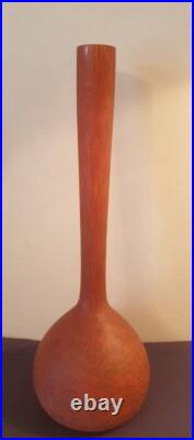 A. DELATTE, grand vase soliflore en verre marmoréen