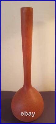 A. DELATTE, grand vase soliflore en verre marmoréen