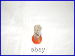 ANCIEN SOLIFLORE VASE en VERRE à Décor OISEAUX Peint Main Signé JEM