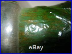 ANCIEN VASE PATE DE VERRE AUX FLEURS ART NOUVEAU SIGNE