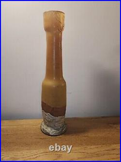 ANCIEN VASE SOLIFLORE SIGNÉ LEGRAS Paysage Hivernal 36 CM A Saisir