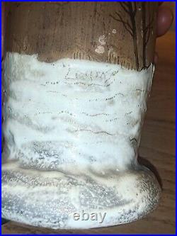 ANCIEN VASE SOLIFLORE SIGNÉ LEGRAS Paysage Hivernal 36 CM A Saisir