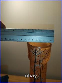 ANCIEN VASE SOLIFLORE SIGNÉ LEGRAS Paysage Hivernal 36 CM A Saisir