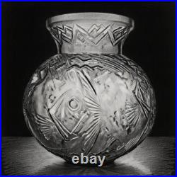 ART DECO VASE PIERRE D'AVESN CIRCA 1930 Modèle SAINT PIERRE SIGNÉ Bleu