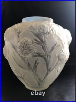 ART DECO VASE SABINO FRANCE CIRCA 1930 Modèle Oursins rare Opalescent