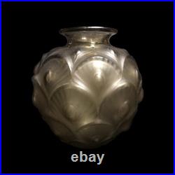 ART DECO VASE SABINO FRANCE CIRCA 1930 Modèle Plumes Rare