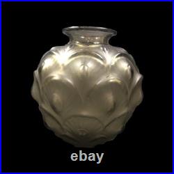 ART DECO VASE SABINO FRANCE CIRCA 1930 Modèle Plumes Rare