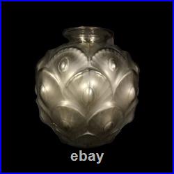 ART DECO VASE SABINO FRANCE CIRCA 1930 Modèle Plumes Rare