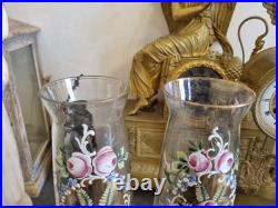 ART NOUVEAU, PAIRE DE VASES VERRE ÉMAILLÉ. Legras, Daum, Nancy, Lalique