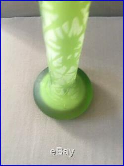 ART Nouveau vase GALLE 3 couleurs en verre doublé