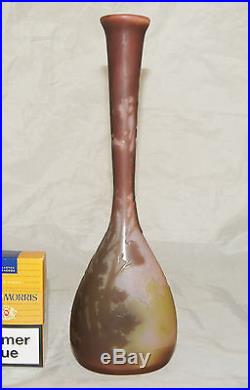 AUTHENTIQUE VASE PATE DE VERRE ART NOUVEAU DECOR PAYSAGE EMILE GALLÉ NANCY 1900