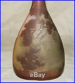 AUTHENTIQUE VASE PATE DE VERRE ART NOUVEAU DECOR PAYSAGE EMILE GALLÉ NANCY 1900