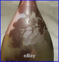 AUTHENTIQUE VASE PATE DE VERRE ART NOUVEAU DECOR PAYSAGE EMILE GALLÉ NANCY 1900