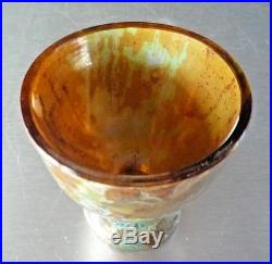 Amédée de caranza vase calice pate de verre-marbré-irisé-iridescent-daum, gallé