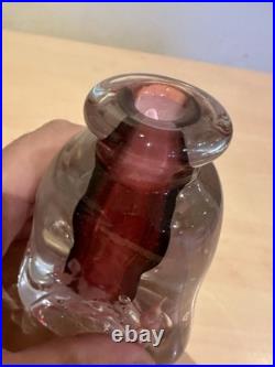 Ancien Flacon Verre Soufflé Silice Création BIOT Pontil No Murano