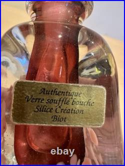 Ancien Flacon Verre Soufflé Silice Création BIOT Pontil No Murano