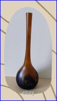 Ancien Soliflore DAUM NANCY Pâte de Verre début 20ième Hauteur 17cm