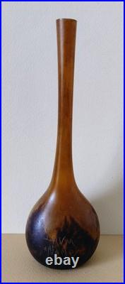 Ancien Soliflore DAUM NANCY Pâte de Verre début 20ième Hauteur 17cm