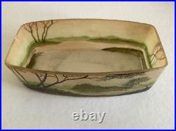 Ancien Vase Art Nouveau Pte De Verre Dégagée À L'acide Signé Legras