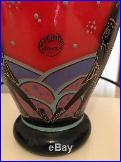 Ancien Vase En Pâte De Verre DELATTE Nancy, idem Daum Gallé Lalique Etc