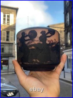 Ancien Vase En Pâte De Verre Signé Georges de Feure