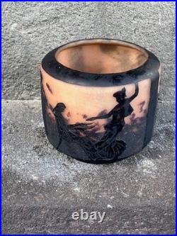 Ancien Vase En Pâte De Verre Signé Georges de Feure