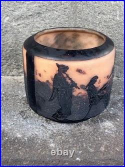 Ancien Vase En Pâte De Verre Signé Georges de Feure