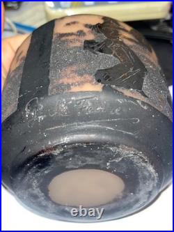 Ancien Vase En Pâte De Verre Signé Georges de Feure