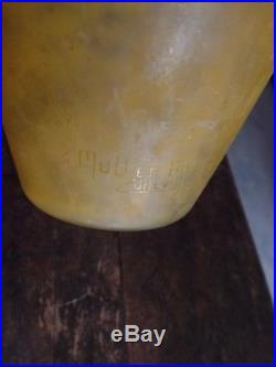 Ancien Vase En Pate De Verre Signe Muller Freres Luneville Art Deco