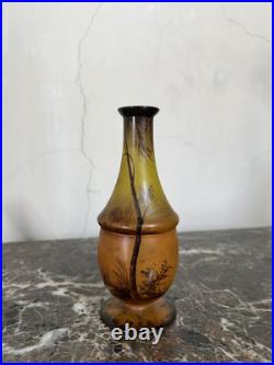 Ancien, Vase En Verre Dans Le Goût De Legras Vers 1900