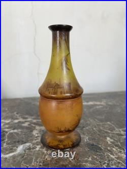 Ancien, Vase En Verre Dans Le Goût De Legras Vers 1900