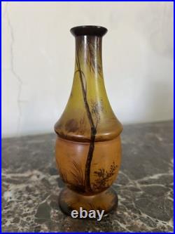 Ancien, Vase En Verre Dans Le Goût De Legras Vers 1900