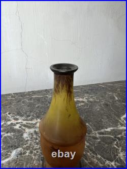 Ancien, Vase En Verre Dans Le Goût De Legras Vers 1900