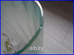 Ancien Vase En Verre Emaille Decor Floral Legras Non Signe