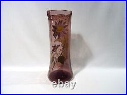 Ancien Vase En Verre Souffle Emaille Fleur Et Muguet Legras Glasvase Vase Glass